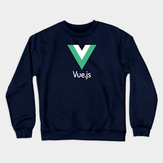 Vue JS logo vertical white Crewneck Sweatshirt by nerd-studios